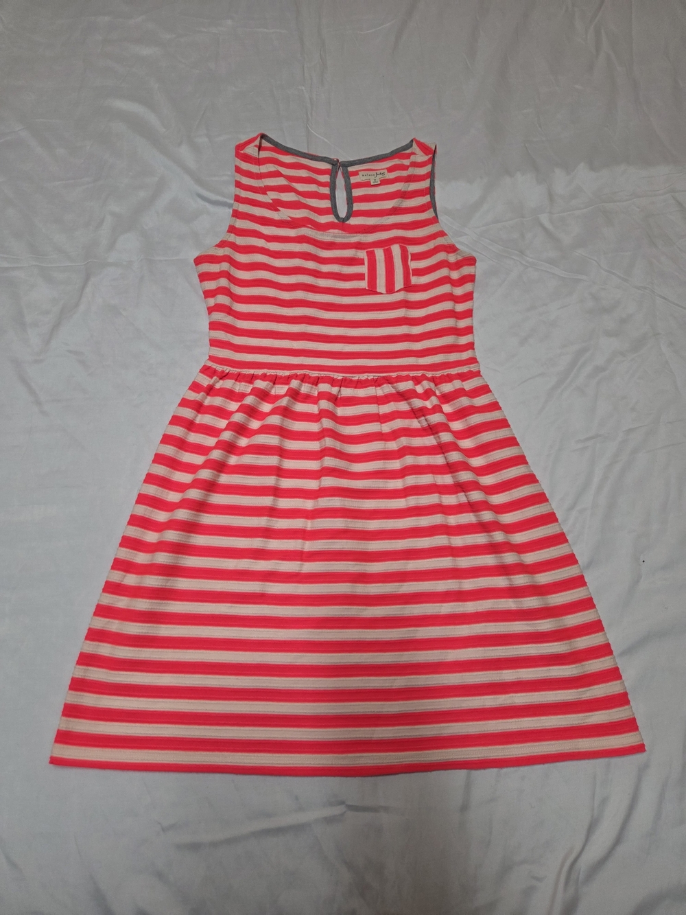 Maison Jules Pink & White Striped Sleeveless Dress